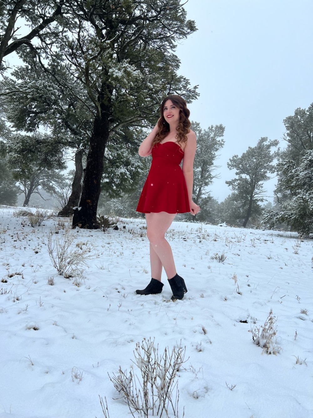 Forever 21 Red Strapless Fit & Flare Dress